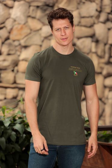 Camiseta Decote Careca Estampada Masculino Revanche Devonport VERDE MUSGO