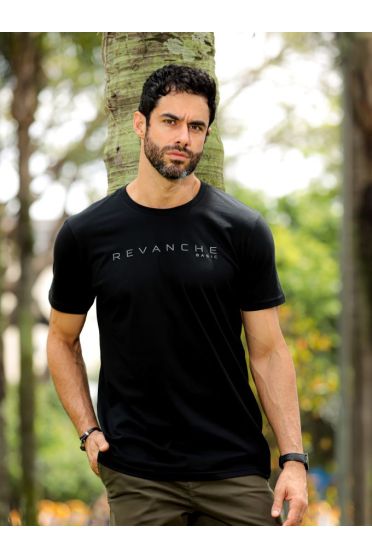 Camiseta Estampada Masculino Revanche Alpens PRETO