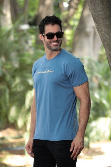 Camiseta Estampada Masculino Revanche Catemu AZUL MEDIO