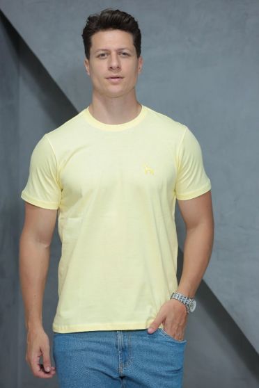 Camiseta Basica Manga Curta Masculino Revanche Foggiano AMARELO CLARO