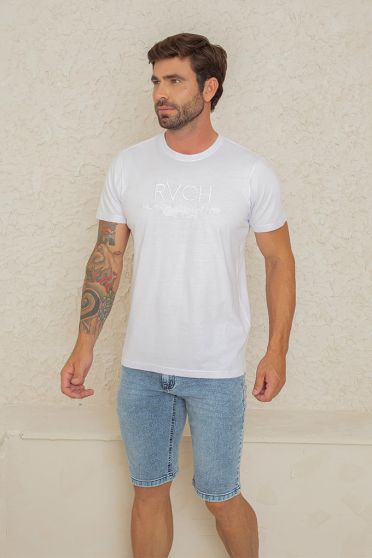 Camiseta Bordada Masculina Revanche Carballedo BRANCO