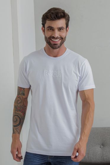 Camiseta Bordada Masculina Revanche Metelino BRANCO