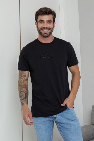 Camiseta Bordada Masculina Revanche Metelino PRETO