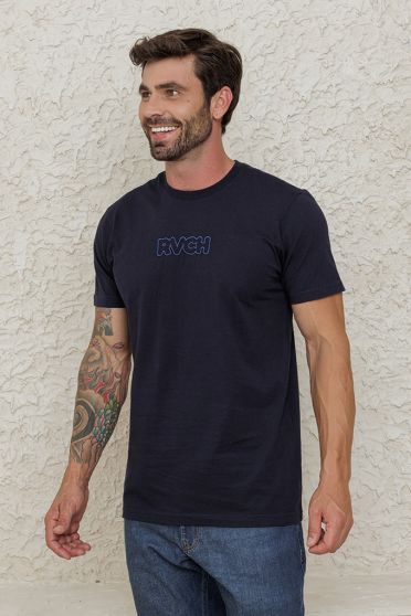 Camiseta Bordada Masculina Revanche Metelino AZUL MARINHO ULTRA