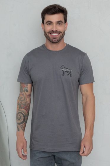 Camiseta Bordada Masculino Revanche Ugerno CINZA ESCURO
