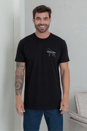 Camiseta Bordada Masculino Revanche Ugerno PRETO