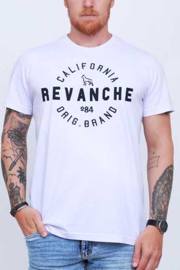 Camiseta Bordada Masculino Revanche Celeste BRANCO