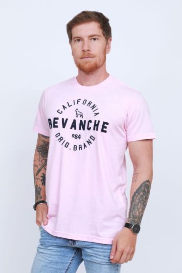 Camiseta Bordada Masculino Revanche Celeste ROSA BEBE