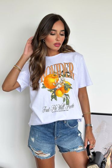 Camiseta Estampada Feminina Revanche Gorliz BRANCO