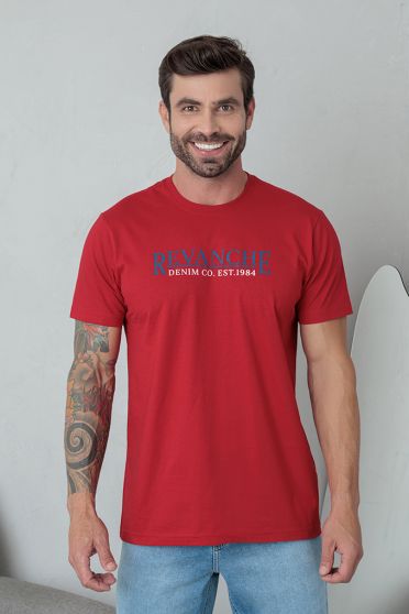 Camiseta Estampada Aveludada Masculino Revanche Perinto BORDO