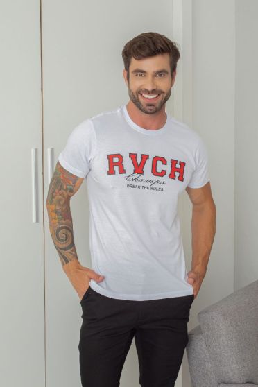 Camiseta Estampada Champs Masculina Revanche Cerdedo BRANCO