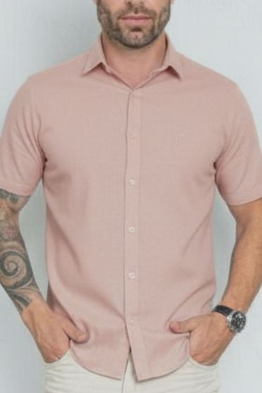 Camisa Bordada Masculino Revanche Bíngio ROSE