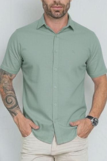 Camisa Bordada Masculino Revanche Bíngio VERDE CHA