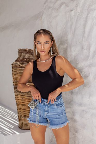 Cropped Regata De Tricot Feminina Revanche Maroua PRETO