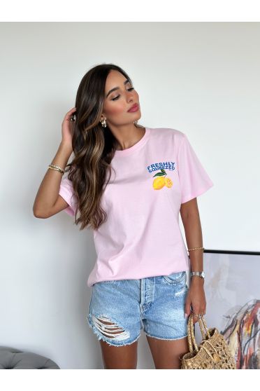 Camiseta Estampada Feminina Revanche Garlitos ROSA BEBE