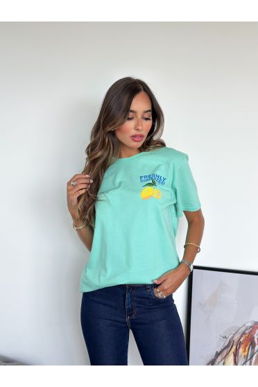 Camiseta Estampada Feminina Revanche Garlitos VERDE MENTA