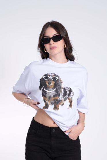 Camiseta Estampada Feminino Revanche Bo&ecirc;mia BRANCO