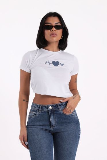 Camiseta Bordado Patch Coração Revanche-CT.FEM.00097 BRANCO
