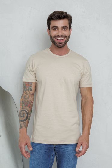 Camiseta Bordada Masculina Revanche Nequino AREIA