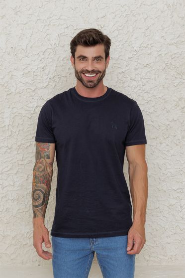 Camiseta Bordada Masculina Revanche Nequino AZUL MARINHO ULTRA