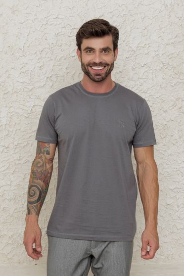 Camiseta Bordada Masculina Revanche Nequino CINZA ESCURO