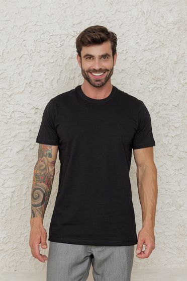 Camiseta Bordada Masculina Revanche Nequino PRETO