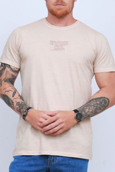 Camiseta Estampada Masculino Revanche Quele BEGE