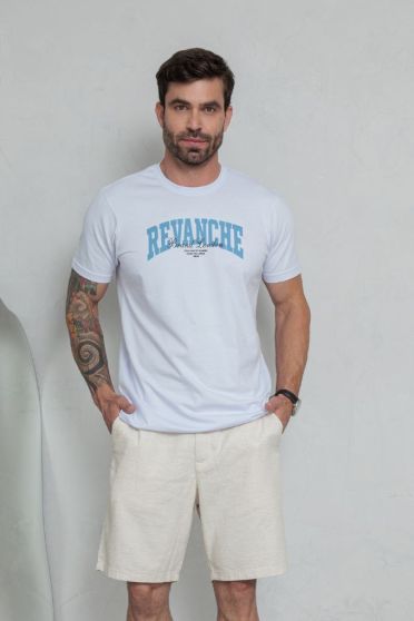 Camiseta Estampada Masculino Revanche Durostoro BRANCO