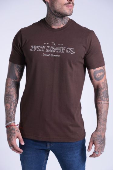 Camiseta Estampada Masculino Revanche Montenegro MARROM ESCURO
