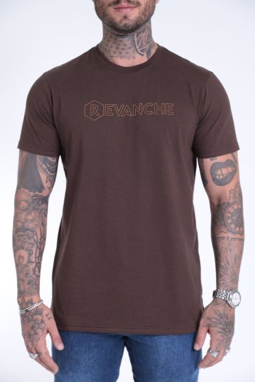 Camiseta Estampada Masculino Revanche Texas MARROM ESCURO