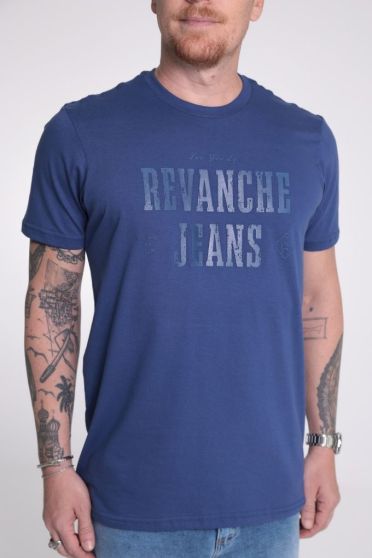 Camiseta Masculina Manga Curta Estampada Revanche-CT.MAS.00203 AZUL ESCURO
