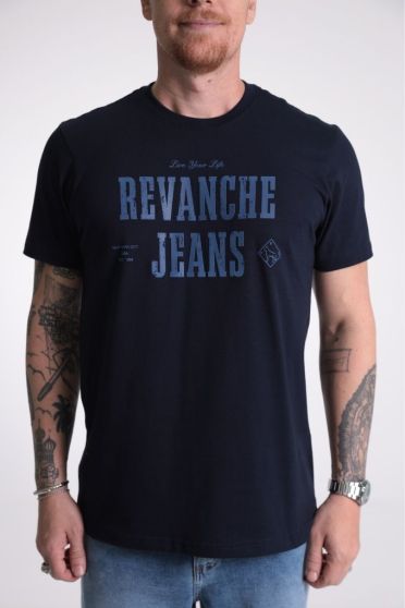 Camiseta Masculina Manga Curta Estampada Revanche-CT.MAS.00203 AZUL MARINHO ULTRA