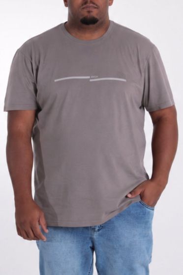 Camiseta Masculina Manga Curta Relevo Revanche Gramado Plus Size CINZA TAUPE