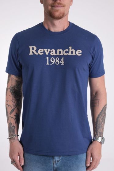 Camiseta Masculina Manga Curta Bordada Revanche 1984-CT.MAS.00211 AZUL ESCURO