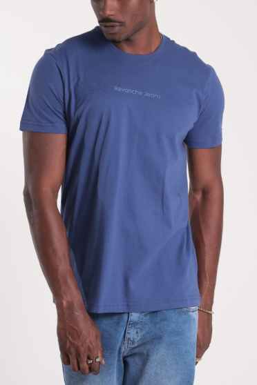 Camiseta Masculina Manga Curta Estampada Revanche Jeans-CT.MAS.00219 AZUL ESCURO