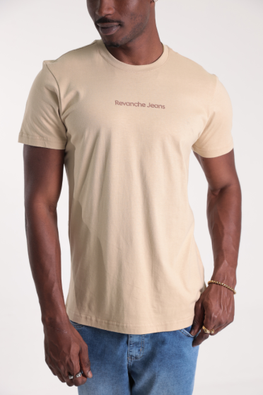 Camiseta Masculina Manga Curta Estampada Revanche Jeans-CT.MAS.00219 BEGE