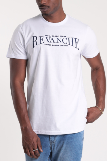 Camiseta Masculina Manga Curta Bordada Revanche-CT.MAS.00222 BRANCO