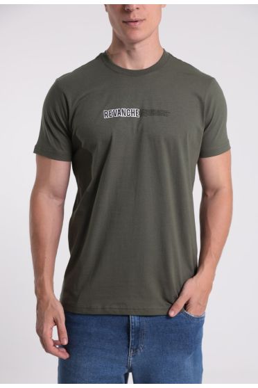 Camiseta Masculina Estampada Revanche - CT.MAS.00228 VERDE MUSGO