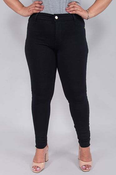 Calça Bandagem Montaria Plus Size Feminina Revanche Jasmyne PRETO