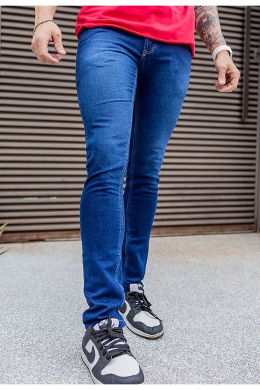 Calça Reta Jeans Moletom Masculina Revanche Benito AZUL