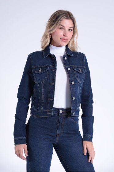 Jaqueta Jeans Báscia Com Recortes Feminino Revanche Holanda UNICA