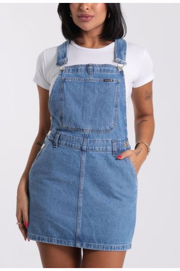 Jardineira Saia Jeans Feminina Revanche - JD.FEM.00002 AZUL