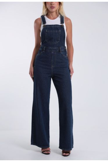 Jardineira Jeans Wide Leg Revanche - JD.FEM.00003 AZUL