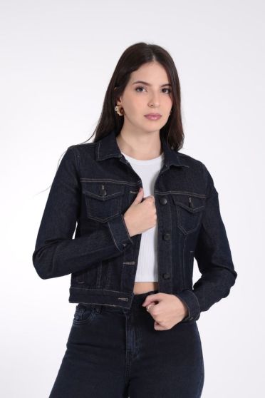 Jaqueta Jeans B&aacute;sica Feminina Revanche Bilbeis UNICA