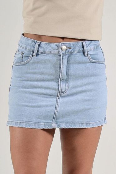 Saia Shorts Jeans Barra Normal Feminino Revanche Hayla UNICA