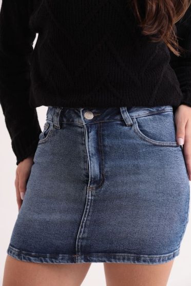 Saia Shorts Jeans Feminino Revanche Mônaco UNICA