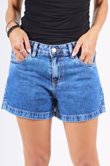 Shorts Jeans Boyfriend Barra Normal Feminino Revanche Alella UNICA