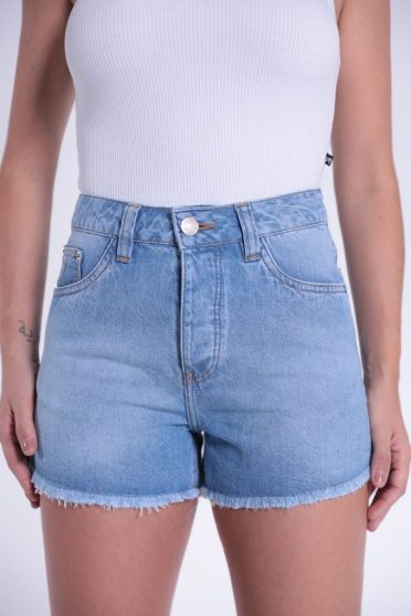 Shorts Boyfriend Jeans Feminino Vista com Botão Revanche-SH.FEM.00126 UNICA