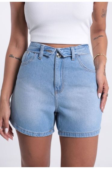 Shorts Jeans Feminino Com C&oacute;s Diferenciado - SH.FEM.00140 AZUL