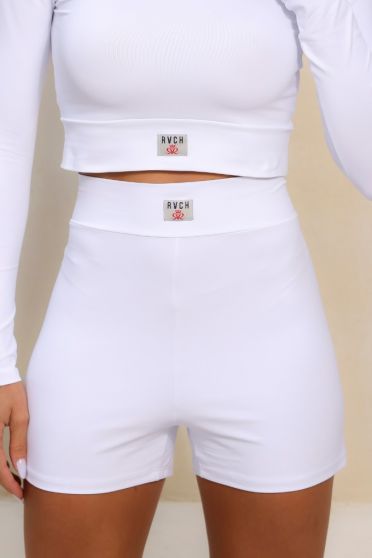 Shorts Cintura  Alta Barra Normal Feminina Revanche Samósata BRANCO